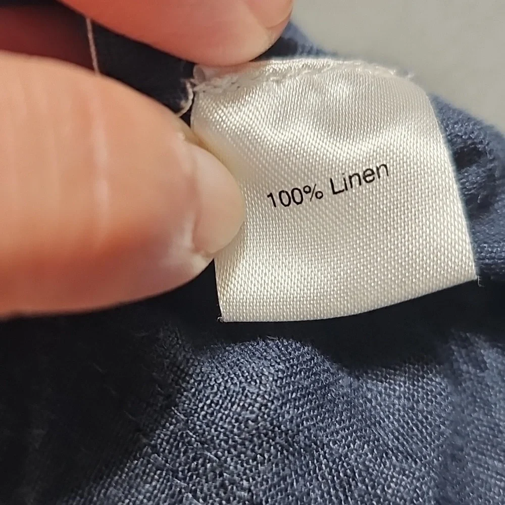 Threads Dark Blue Linen Pants - Picture 5 of 5